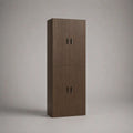 Hochschrank aus melaminbeschichteter Spanplatte mit 4 Türen, Dunkelbraun/Schwarz, 80 × 40 × 190 cm