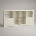 Sideboard Buffetschrank aus MDF mit 4 Türen und 6 Glasböden, Weiß, 180 × 40 × 100 cm