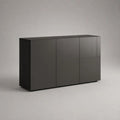Sideboard aus Holzwerkstoff mit 3 Türen, Anthrazit Hochglanz, 120 × 40 × 80 cm