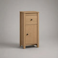 Schmaler Buffetschrank aus MDF und Spanplatte mit Schublade und Tür, Eiche natur/Schwarz, 45 × 35 × 90 cm